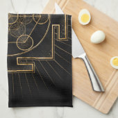 Metatron's Cube Sri Yantra Sacred Geometry Theedoek (Quarter Fold)