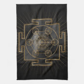 Metatron's Cube Sri Yantra Sacred Geometry Theedoek (Verticaal)