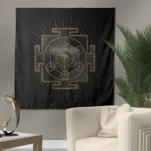 Metatron's Cube Sri Yantra Sacred Geometry Wandkleed