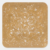 Metatron's Cube Stecker Vierkante Sticker (Voorkant)