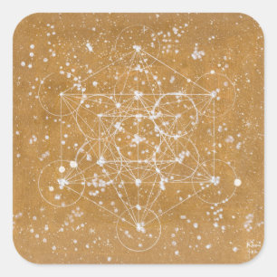 Metatron's Cube Stecker Vierkante Sticker