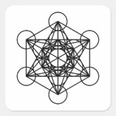 Metatrons Cube Vierkante Sticker (Voorkant)