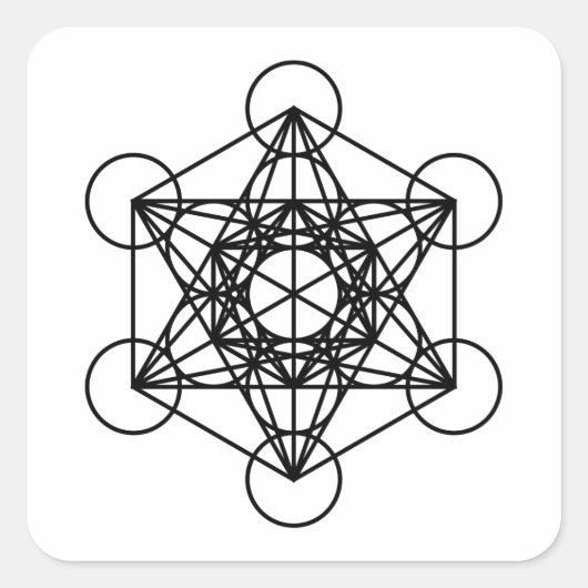 Metatrons Cube Vierkante Sticker (Voorkant)