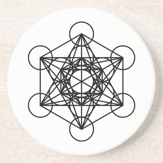 Metatrons Cube Zandsteen Onderzetter (Voorkant)