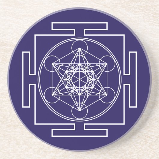 Metatron's Cube Zandsteen Onderzetter (Voorkant)