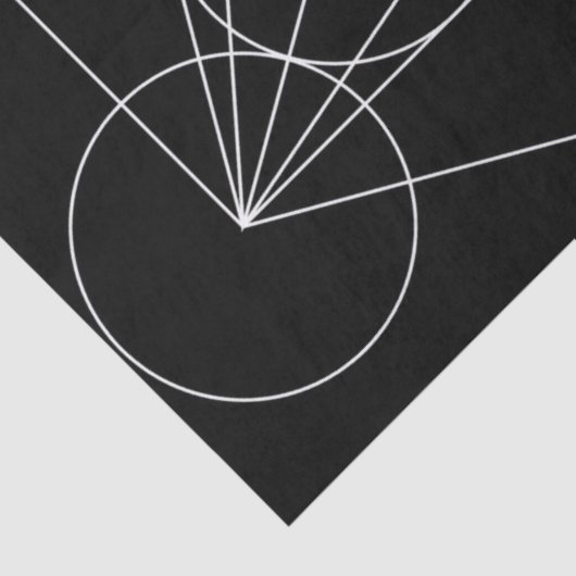 Metatron's Cube Zwart & Wit Tissuepapier (Detail)