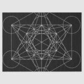 Metatron's Cube Zwart & Wit Tissuepapier (Voorkant)