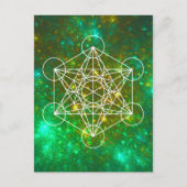 Metatron's kubus, gewijde geometrie, Spiritueel sy Briefkaart (Voorkant)