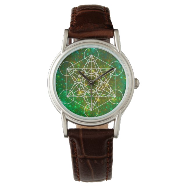 Metatron's kubus, gewijde geometrie, Spiritueel sy Horloge (Voorkant)
