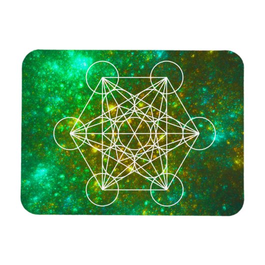 Metatron's kubus, gewijde geometrie, Spiritueel sy Magneet (Horizontaal)