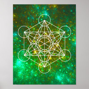 Metatron's kubus, gewijde geometrie, Spiritueel sy Poster
