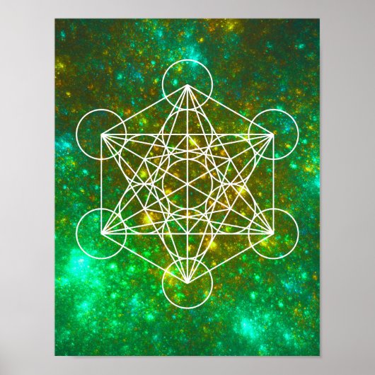 Metatron's kubus, gewijde geometrie, Spiritueel sy Poster (Voorkant)