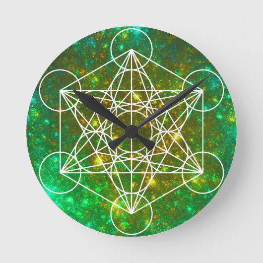 Metatron's kubus, gewijde geometrie, Spiritueel sy Ronde Klok (Voorkant)