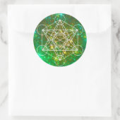 Metatron's kubus, gewijde geometrie, Spiritueel sy Ronde Sticker (Tas)