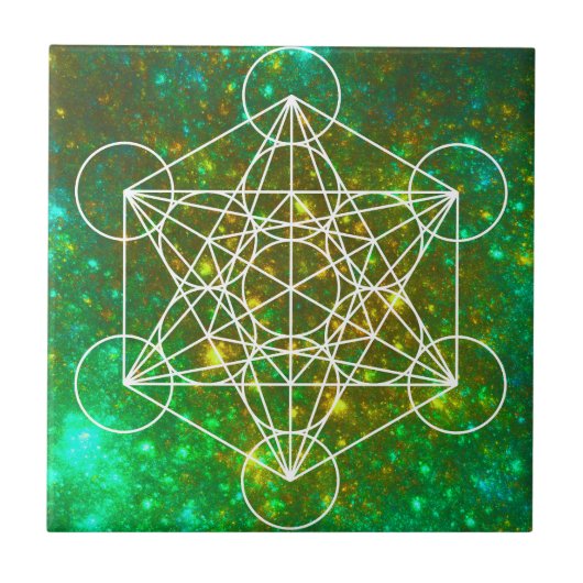 Metatron's kubus, gewijde geometrie, Spiritueel sy Tegeltje (Voorkant)