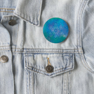 Metatron's Kubus Heilige Geometrie Ronde Button 5,7 Cm