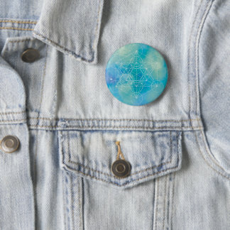 Metatron's Kubus Heilige Geometrie Ronde Button 5,7 Cm