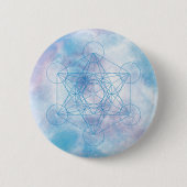 Metatron's Kubus Heilige Geometrie Ronde Button 5,7 Cm (Voorkant)