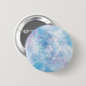 Metatron's Kubus Heilige Geometrie Ronde Button 5,7 Cm (Voorkant /achterkant)