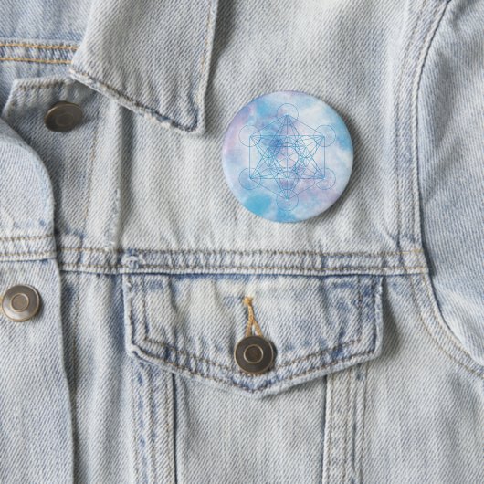 Metatron's Kubus Heilige Geometrie Ronde Button 5,7 Cm (In situ)