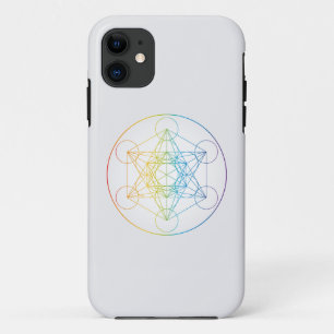 Metatron's kubus illustratie regenboog kleuren hei Case-Mate iPhone case