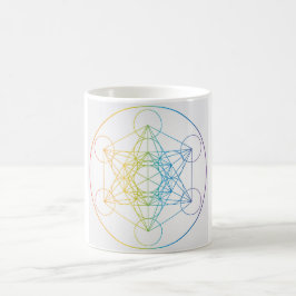 Metatron's kubus illustratie regenboog kleuren hei koffiemok