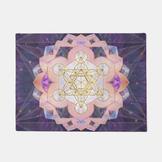 Metatron's kubus in Gemstone lotus Deurmat (Voorkant)