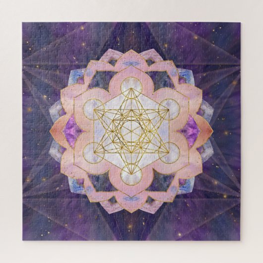 Metatron's kubus in Gemstone lotus Legpuzzel (Verticaal)
