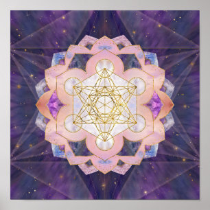 Metatron's kubus in Gemstone lotus Poster