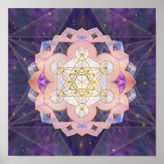 Metatron's kubus in Gemstone lotus Poster (Voorkant)