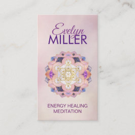 Metatron's kubus in Gemstone lotus Sacred Geometry Visitekaartje