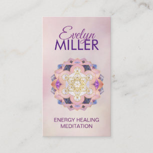 Metatron's kubus in Gemstone lotus Sacred Geometry Visitekaartje