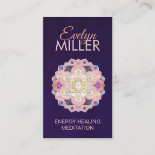 Metatron's kubus in Gemstone lotus Sacred Geometry Visitekaartje