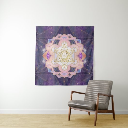 Metatron's kubus in Gemstone lotus Wandkleed (In situ)