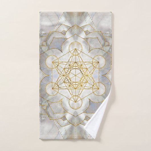 Metatron's kubus in lotus Sacred Geometry Bad Handdoek (Handdoek)