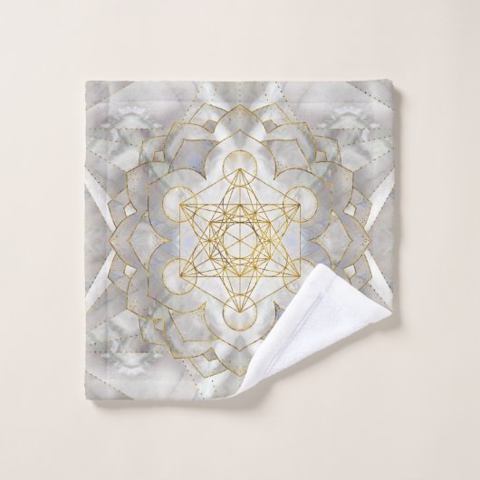 Metatron's kubus in lotus Sacred Geometry Bad Handdoek (Wasdoekje)