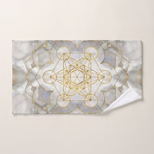 Metatron's kubus in lotus Sacred Geometry Bad Handdoek (Handdoek)