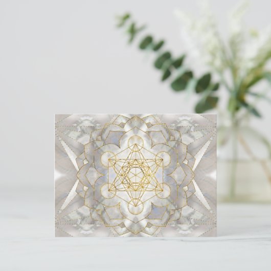 Metatron's kubus in lotus Sacred Geometry Briefkaart (Staand voorkant)