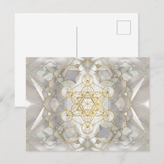 Metatron's kubus in lotus Sacred Geometry Briefkaart (Voorkant / Achterkant)