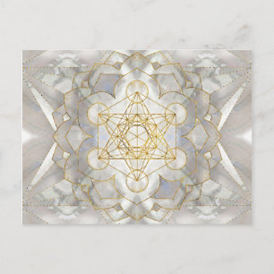 Metatron's kubus in lotus Sacred Geometry Briefkaart