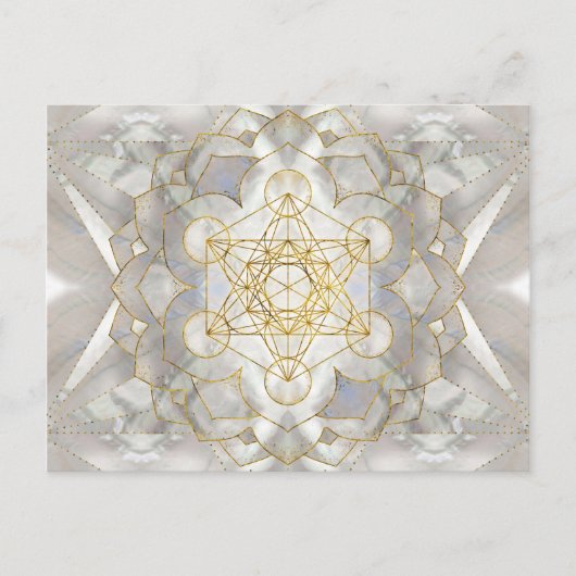 Metatron's kubus in lotus Sacred Geometry Briefkaart (Voorkant)
