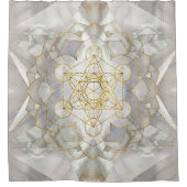 Metatron's kubus in lotus Sacred Geometry Douchegordijn (Voorkant)