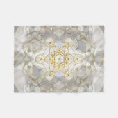 Metatron's kubus in lotus Sacred Geometry Fleece Deken (Voorkant (Horizontaal))
