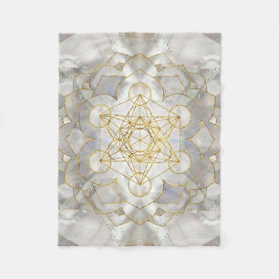 Metatron's kubus in lotus Sacred Geometry Fleece Deken