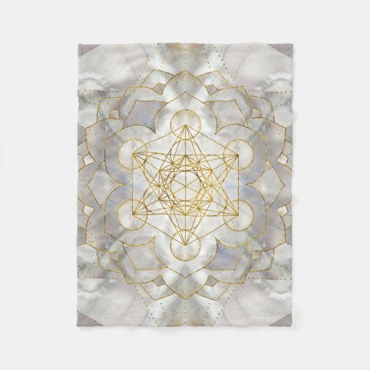 Metatron's kubus in lotus Sacred Geometry Fleece Deken (Voorkant)