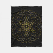 Metatron's kubus in lotus Sacred Geometry Fleece Deken (Voorkant)