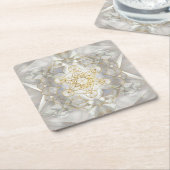 Metatron's kubus in lotus Sacred Geometry Kartonnen Onderzetters (Schuin)