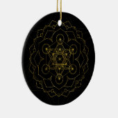 Metatron's kubus in lotus Sacred Geometry Keramisch Ornament (Rechts)