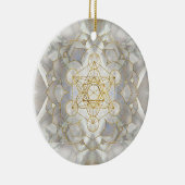 Metatron's kubus in lotus Sacred Geometry Keramisch Ornament (Rechts)