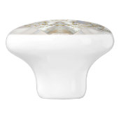 Metatron's kubus in lotus Sacred Geometry Keramische Knop (Zijkant)